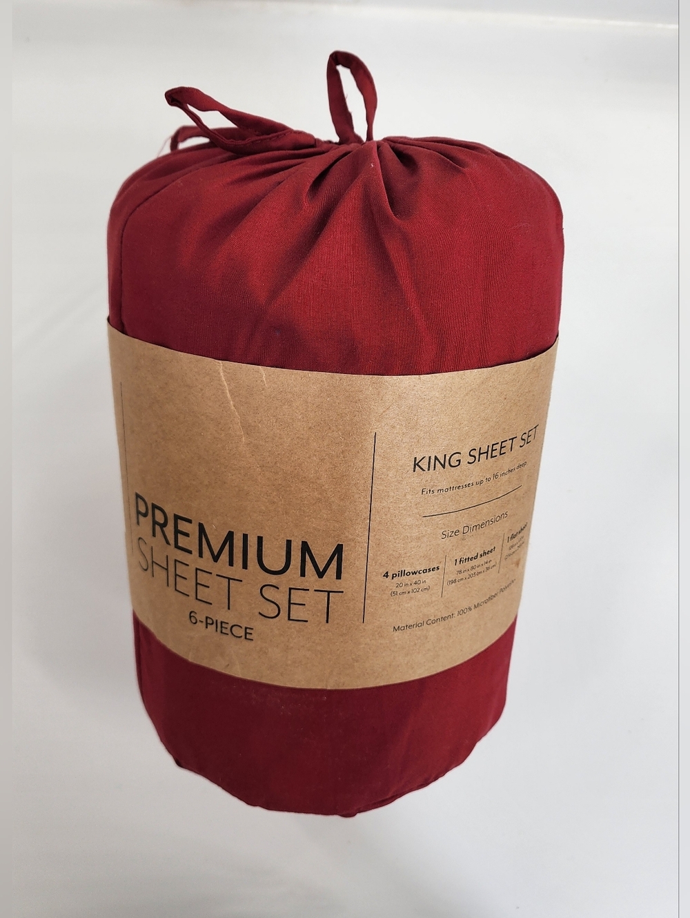 Premium 6-piece King Sheet Set Burgundy Hypoallergenic Ultra Soft Luxury Bedding